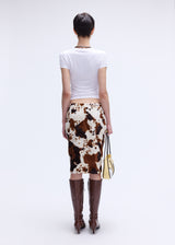 Cow Leather Midi Skirt