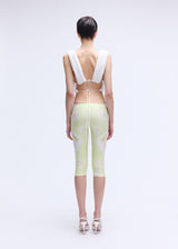 Yellow Flower Midi Fur Belt Tights