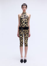 Leopard Midi Fur Belt tights