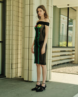 BLACK FLORAL DESIGN DRESS