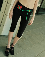 BLACK FLORAL DESIGN TIGHTS