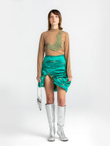 Green Yorgan Drapped Skirt