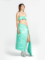 Turquoise Yorgan Blanket Skirt