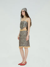 LEOPARD SEQUIN BANDANA TOP