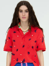 RED EMBROIDERY POLO SHIRT