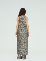 LEOPARD SEQUIN MAXI DRESS