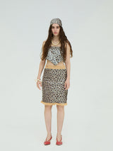 LEOPARD SEQUIN BANDANA TOP