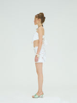 WHITE SEQUIN BANDANA TOP