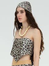 LEOPARD SEQUIN BANDANA TOP