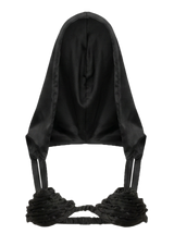 Black Spiral Design Hooded Bra