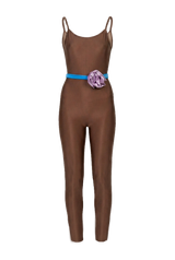 Brown Long Jersey Catsuit