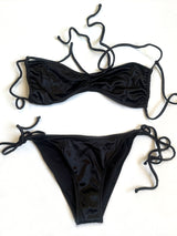 Black Satin Bikini Set