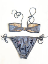 Indigo Satin Bikini Set
