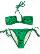 Green Satin Bikini Set