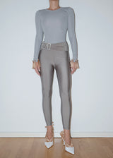 Gray Crystal Belt Maxi Tights