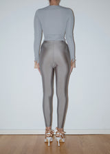 Gray Crystal Belt Maxi Tights