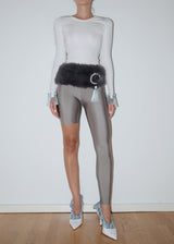 Gray Fur One Leg Tights