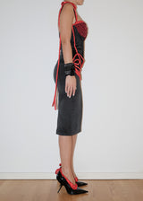 Exclusive Black-Red Satin Dress
