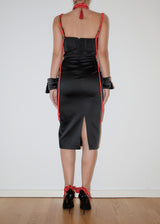 Exclusive Black-Red Satin Dress