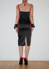 Exclusive Black-Red Satin Dress