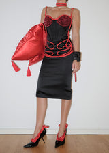 Exclusive Black-Red Satin Dress