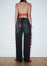 Black Fringe Jeans
