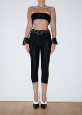 Black Yorgan Belt Midi Tights