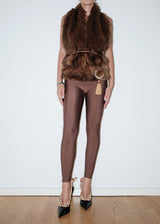 Brown Rebecca Fur Tights