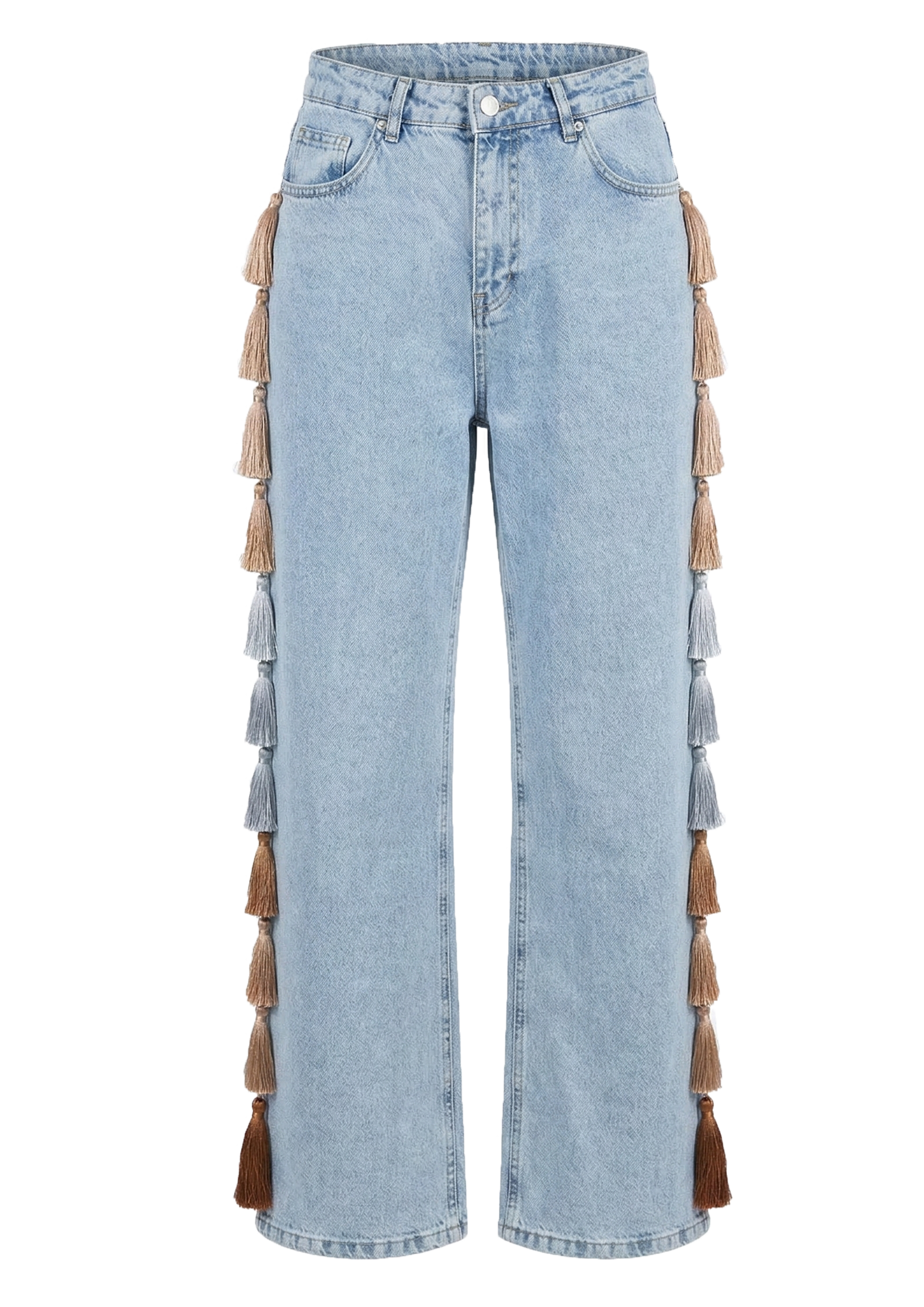 Light Blue Fringe Jeans – CULT FORM