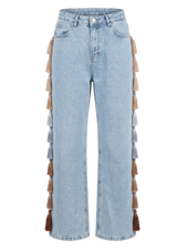 Light Blue Fringe Jeans