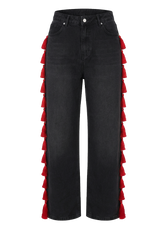 Black Fringe Jeans