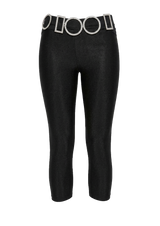 Black Multi Crystal Belt Tights