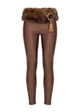 Brown Rebecca Fur Tights