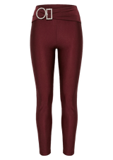 Burgundy Crystal Belt Maxi Tights