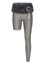 Gray Fur One Leg Tights