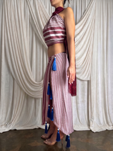 Pesthemal Burgundy Fringe Skirt