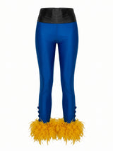 Cult Deep Blue Cummerbund Feather Tights