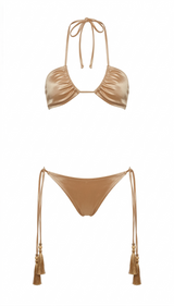 Nude Satin Bikini Set
