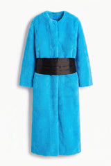 Blue Faux-Fur Coat