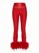 Cult Red Cummerbund Feather Tights