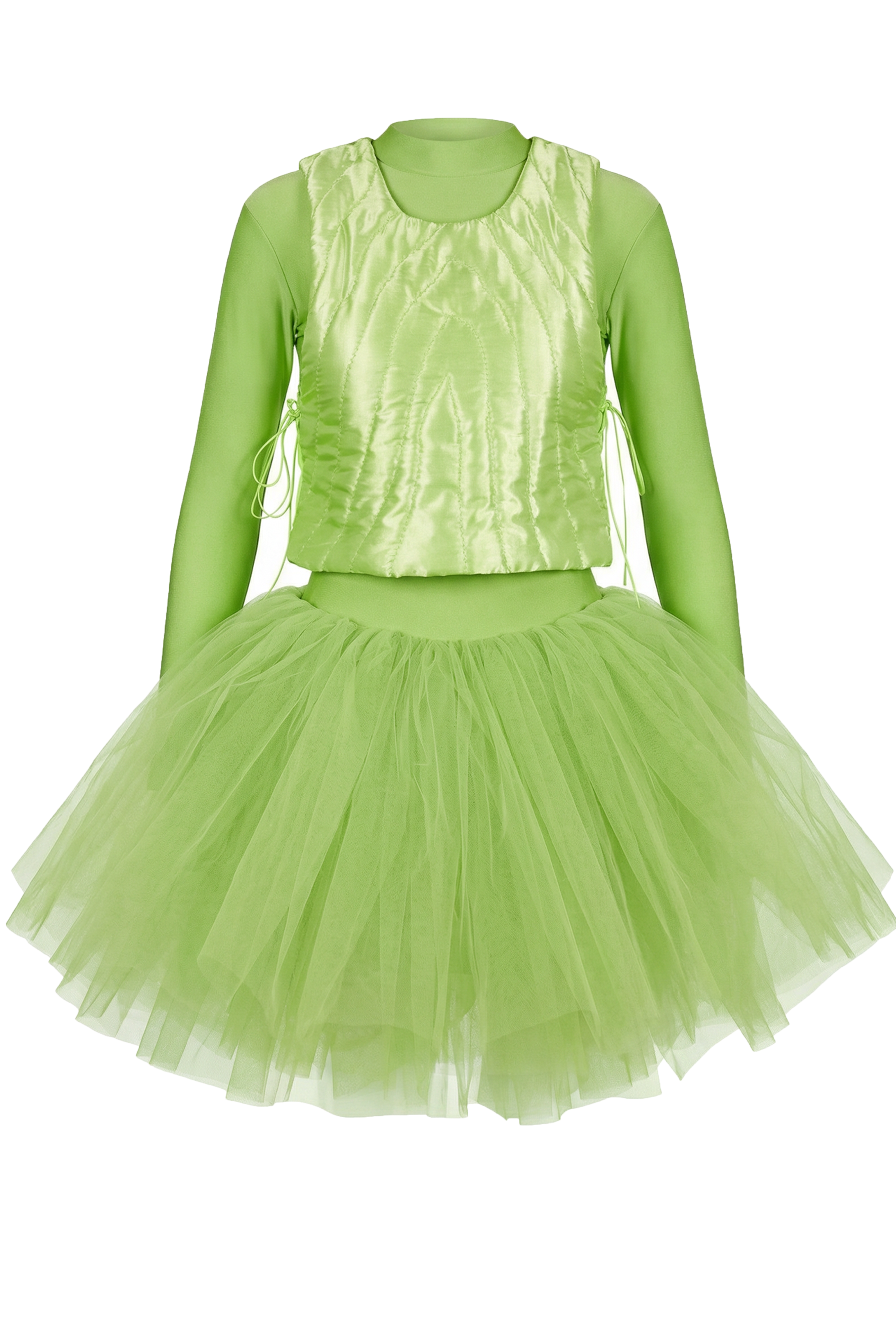 NEON GREEN LETTUCE DRESS CULT FORM NEON GREEN LETTUCE DRESS CULT FORM