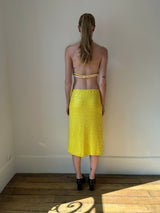 Yellow sequin Midi Skirt