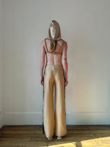 Nude Spiral Design Hooded Bra