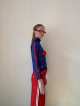 Blue Long Seeve Spiral Design top