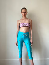 Blue Argyle Embroidery Tights