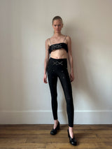 Black Argyle Embroidery Tights