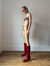 Nude Argyle Embroidery Tights