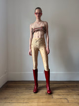 Nude Argyle Embroidery Tights