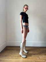 Navy Blue Baby Tee 'CULT FORM' T-shirt