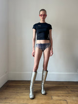 Navy Blue Baby Tee 'CULT FORM' T-shirt